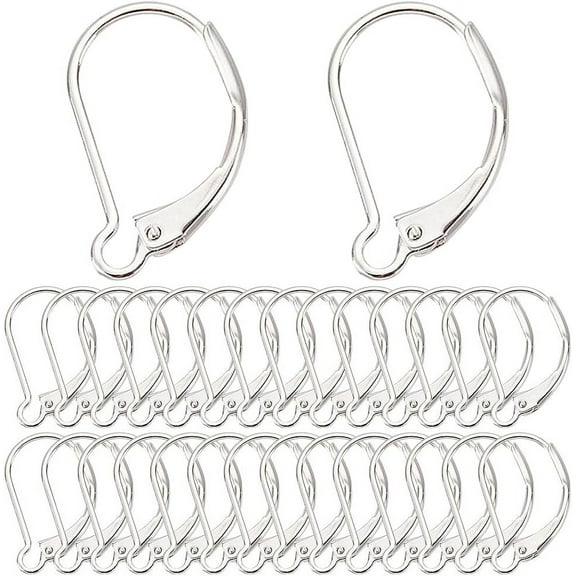1 Box 40Pcs 925 Sterling Silver Plated Leverback Earring Findings French Leverback Earring Hooks Lever Back Earwire Leverbacks for Jewelry Making Accessories DIY Dangle Earrings Supplies DIY