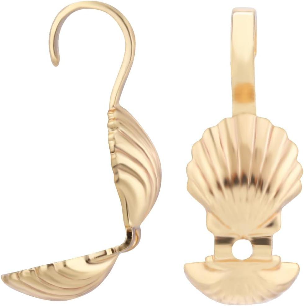NBEADS 300pz 304 Punte di Perline in Acciaio Inossidabile, Golden Calotte Ends Open Clamshell Fold-Over Bead Tips Coperture per Nodi Cappucci Terminali Risultati per Gioielli Bracciali Collane