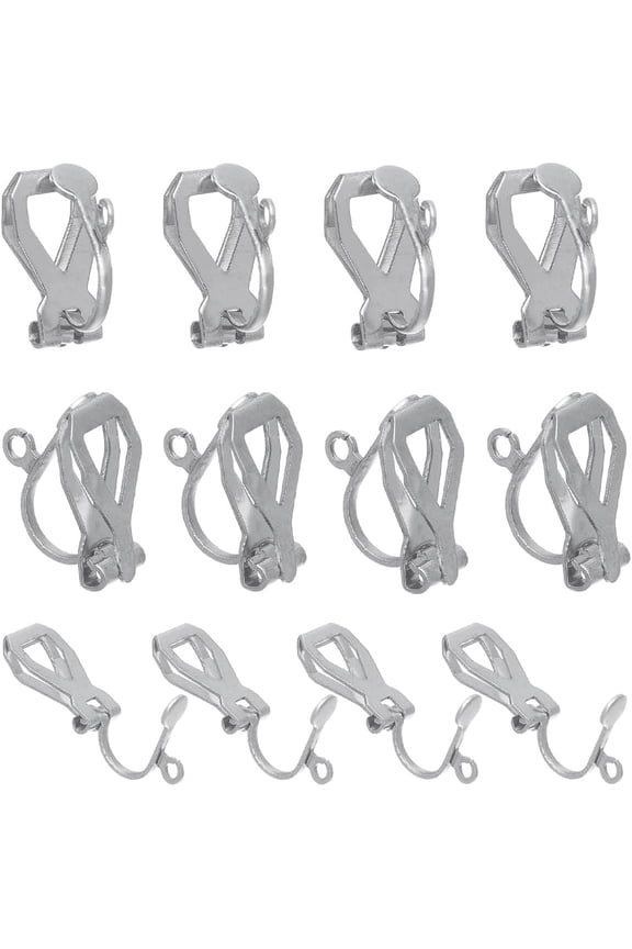 1 Box 40Pcs Clip on Earring Findings Earrings Converter 304 Stainless Steel Earring Converters Earring Clips Non Pierced Earrings for Jewelry Making Accessories DIY Dangle Earrings Women