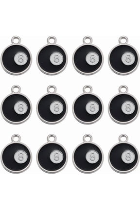 1 Box 40Pcs Eight Ball Charms Enamel Number Charms Bulk Lucky Numbers Pendants for Jewelry Making Findings Alloy+Enamel