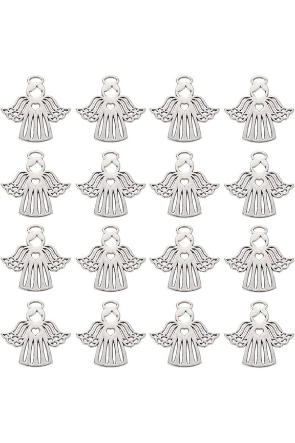 1 Box 40Pcs Guardian Angel Charms Silver Angel Charm Bulk Tibetan Alloy Fairy Wing Wings Pendants Valentine Charms for Jewelry Making Charms DIY Bracelet Necklace Beginners Women for DIY