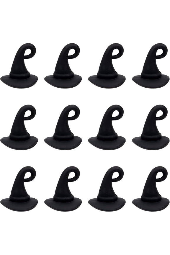 1 Box 40Pcs Halloween Wizard Hat Charms Gothic Style Witch Hat Charm 3D Miniature Fairy Magic Hats Mini Cap Black Charm Frosted Metal Charms for Jewelry Making Charm DIY Earrings Supplies