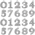thumbnail image 1 of 1 Box 40Pcs Rhinestone Number Charms Silver Numbers Charm Bulk Alloy Rhinestone Figure 0~9 Lucky Sports Numeral Charms for Jewelry Making Charms Necklace Bracelet Earrings Athletes Crafts, 1 of 6