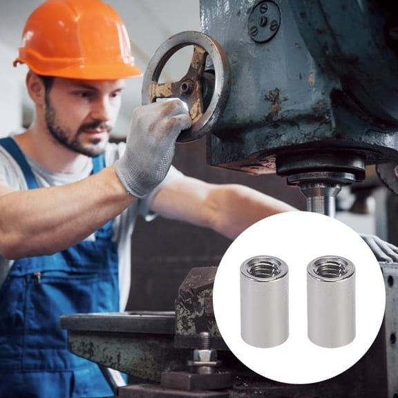 1 Box 40Pcs Round Coupling Nuts 10 x6mm Silver Metal 304 Stainless Steel Threaded Sleeve Rod Bar Stud Fasteners Connectors Nut