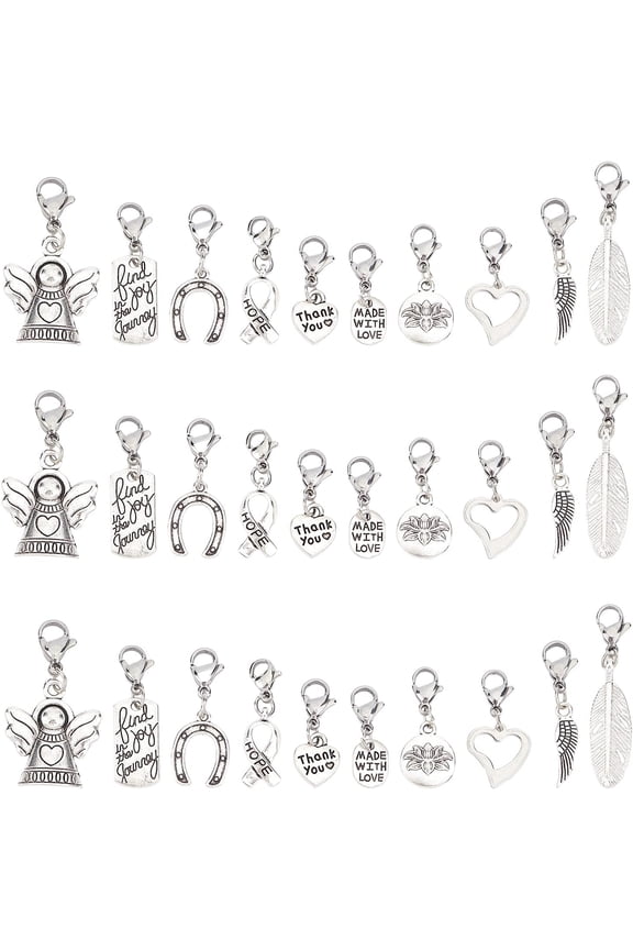 1 Box 40Pcs Stitch Markers Crochet Stitch Marker Cute Angel Charms Hope Charm Clip On Removable Lobster Clasp Charm Locking Knitting Markers for Weaving Sewing Quilting Zipper Pull 0.27/pc