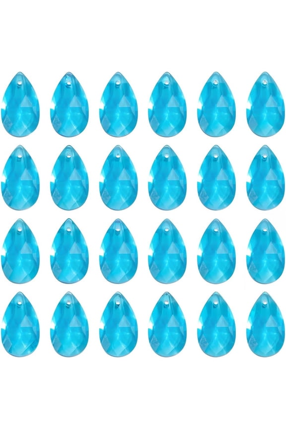 1 Box 40pcs 22MM Large Faceted Teardrop Charms Glass Teardrop Beads Pale Green Tear Drop Pear August Birthstone Charms for Jewelry Making Charms Lamp Home Hanging Decor for DIY