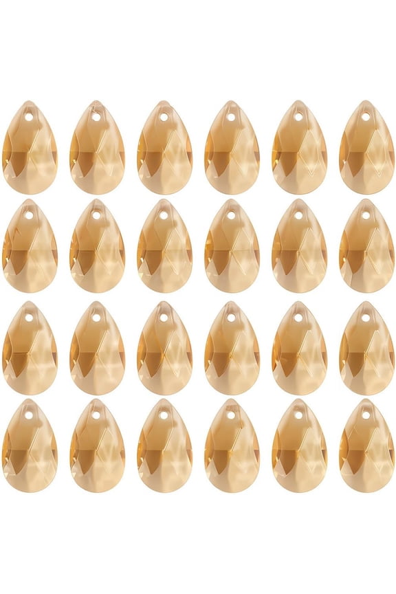 1 Box 40pcs 22MM Large Faceted Teardrop Charms Glass Teardrop Beads Pale Green Tear Drop Pear August Birthstone Charms for Jewelry Making Charms Lamp Home Hanging Decor Colorful