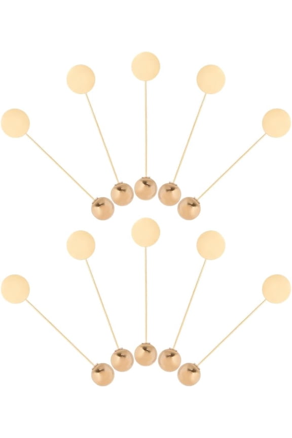 1 Box 40pcs Brooch Tray Pin Lapel Stick Brooch Metal Alloy Golden Long Beading Safety Lapel Stick Needle Pins Clips Findings for Jewelry Making Accessories Scarf Hat Badge Wedding Decors Gold