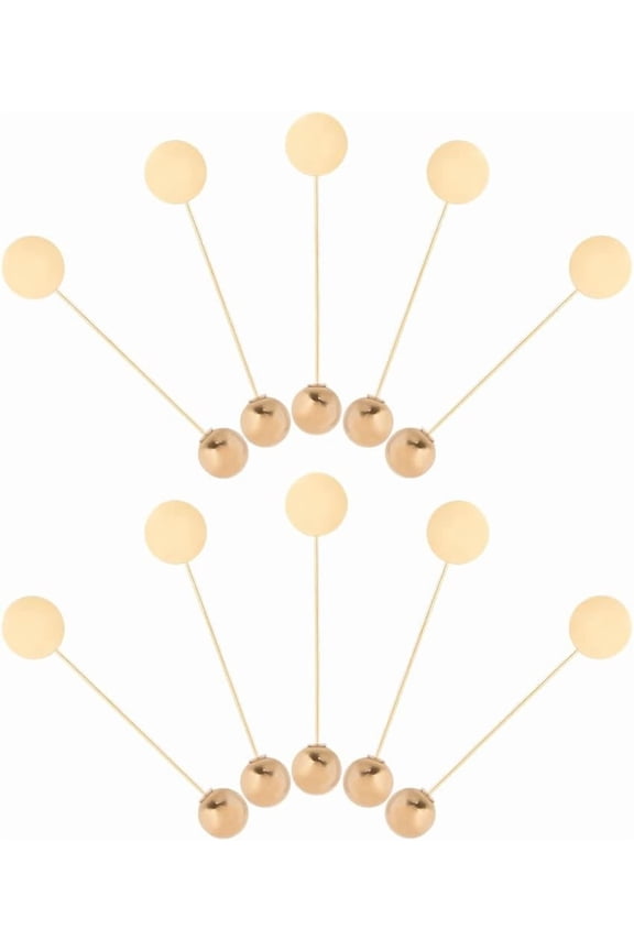 1 Box 40pcs Brooch Tray Pin Lapel Stick Brooch Metal Alloy Golden Long Beading Safety Lapel Stick Needle Pins Clips Findings