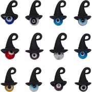 1 Box 40pcs Witch Hat Halloween Charms Bulk Gothic Charm Black 3D Fairy Magic Cap Wizard Hats Mini Lampwork Round Charm Holiday Charms for Jewelry Making Charms Necklace Earring Women Adults
