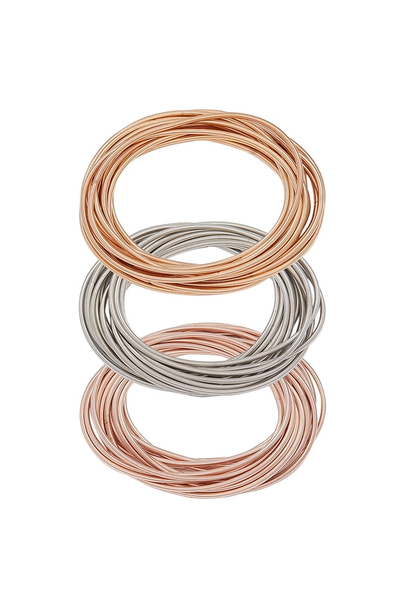 1 Box 45 Loops Guitar String Bracelets Screw Openable Memory Wire Thin String 2-1/4 inch Stackable Guitar String Bracelets Rose Gold Steel Guitar String Bracelets