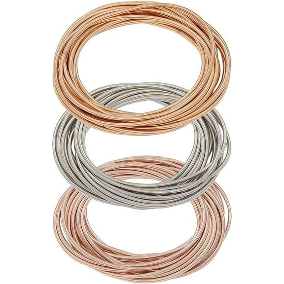 1 Box 45 Loops Guitar String Bracelets Screw Openable Memory Wire Thin String 2-1/4 inch Stackable Guitar String Bracelets Rose Gold Steel Guitar String Bracelets for Women DIY Art Crafts for DIY