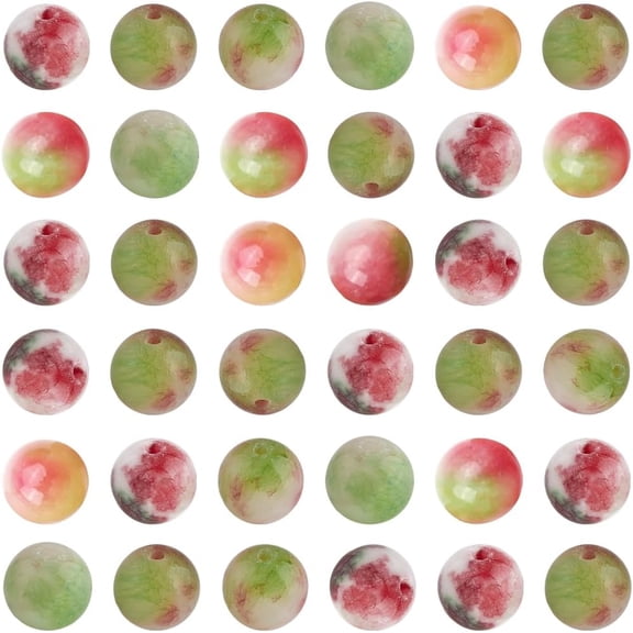 1 Box 45Pcs 8mm Natural Jade Beads Smooth Gemstone Beads Light Coral Persian Jade Round Ball Small Stone Loose Spacers Findings Accessories for DIY handcrafting