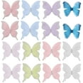 thumbnail image 1 of 1 Box 48Pcs Organza Butterfly Light Weight Fabric Butterflies Triple Layer Ribbon Rhinestone Charms 3D Appliques Wall Decor Ornament Decorative Butterflies for Hair Clips Wedding Party, 1 of 9