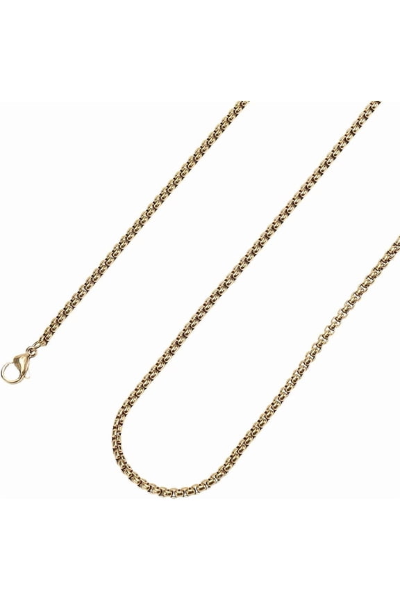 1 Box 4Pcs 19.7 Inch/50CM Golden Box Chains Square Link Chains 2.5mm Metal 304 Stainless Steel Round Boxes Necklaces Linking with Lobster Claw Clasps DIY
