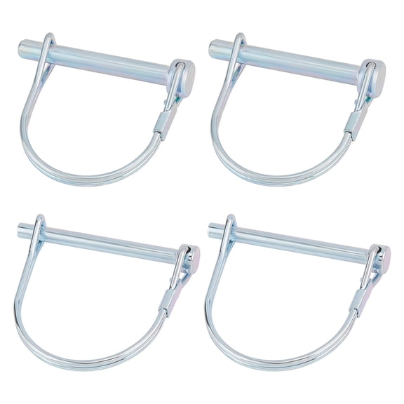 1 Box 4Pcs 2 Style Carbon Steel Pto Pin Shaft Locking Pin Hitch Pin Safety Coupler Pin Arch Stainless Steel Color 2pcs/style