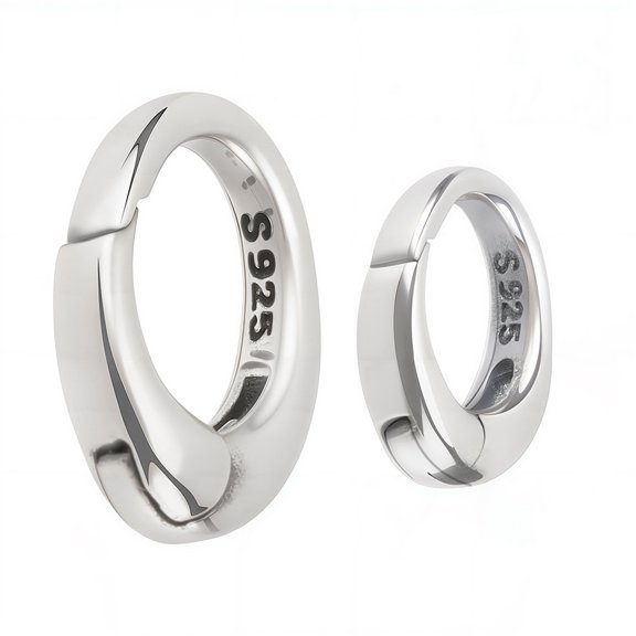 1 Box 4Pcs 925 Sterling Silver Spring O Rings Bulk Oval Ring Carabiner Small Metal Clip Clasps Purses Trigger Snap Hooks Gate