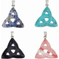 thumbnail image 1 of 1 Box 4Pcs Gemstone Charms Celtic Knot Charms Bulk Natural Reiki Quartz Healing Health Energy Lucky Stones Charm for Jewelry Making Charm Adult DIY Necklace Bracelet Crafts Silver, 1 of 7