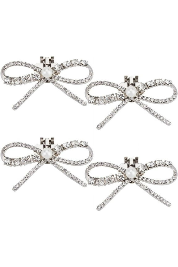 1 Box 4Pcs Shoe Clips Removable Rhinestone Shoe Charms Embellishments Shoes Jewelry Clip Buckles for Women Heels Bridal Wedding Party Bags Hats Accessories diy