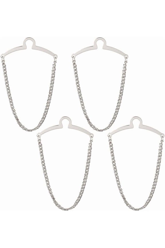 1 Box 4Pcs Tie Chain Tie Clips Chain Fashion Necktie Links Neck Collar Pins Brooch Men Accessories for Business Wedding Neckties