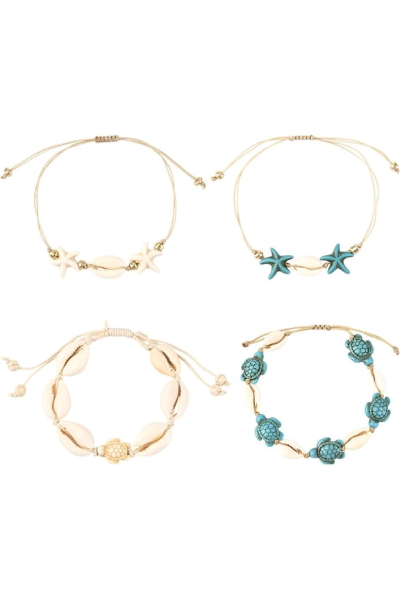 1 Box 4pcs Ocean Bracelets for Women Turtle Bracelet