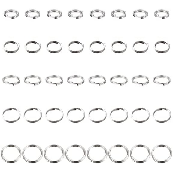 1 Box 500PCS 304 Stainless Steel Split Ring Silver Metal Ring Double Loop Jump Mini Connector Rings for Jewelry Making Charms DIY Keychain Necklace