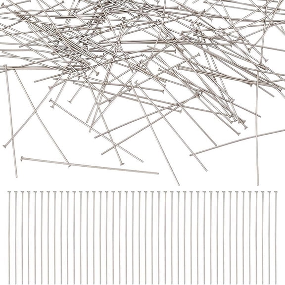 1 Box 500Pcs 304 Stainless Steel Flat Head Pins Stainless Steel Color 40x0.6mm Head: 1.5mm