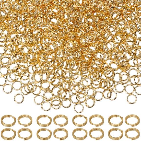 1 Box 500Pcs 5mm Real 18K Gold Plated Jump Rings Split Keyrings Bulk Double Loops Stainless Steel Small Metal Rings