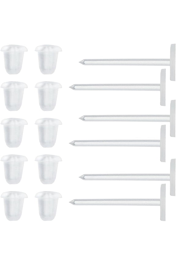 1 Box 500Pcs Plastic Earring Posts Clear Earring Stud Posts Transparent Flat Pad Ear Pins with Ear Nuts Small Invisible Round