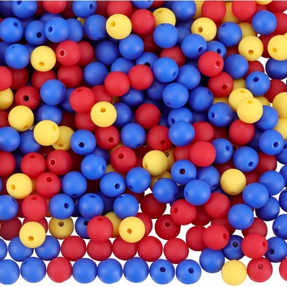 1 Box 500Pcs Round Frosted Beads Red Matte Beads 8mm Small Ball Acrylic Opaque Smooth Bubblegum Rubberized Imitated Silicone Spacer Bead