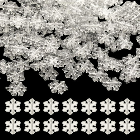 1 Box 500Pcs Snowflake Beads Bulk Silver Snowflake Beads Christmas Xmas Fall Silver Snowflakes Mini Acrylic Holiday Clear Beads for Jewelry Making Beads DIY Necklace Earring Adults