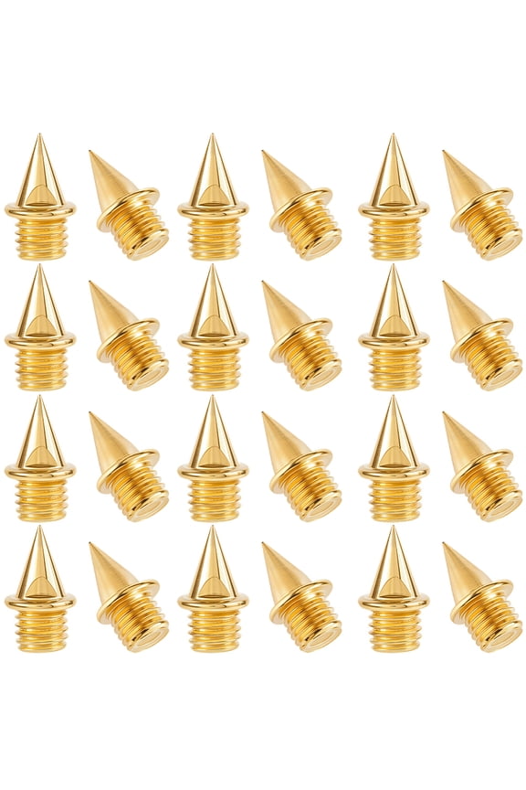 1 Box 50PCS Gold Track Spikes Stainless Steel Punk Pyramid Country Golf Shoe Spikes Cone Decoration Rivets Replacement
