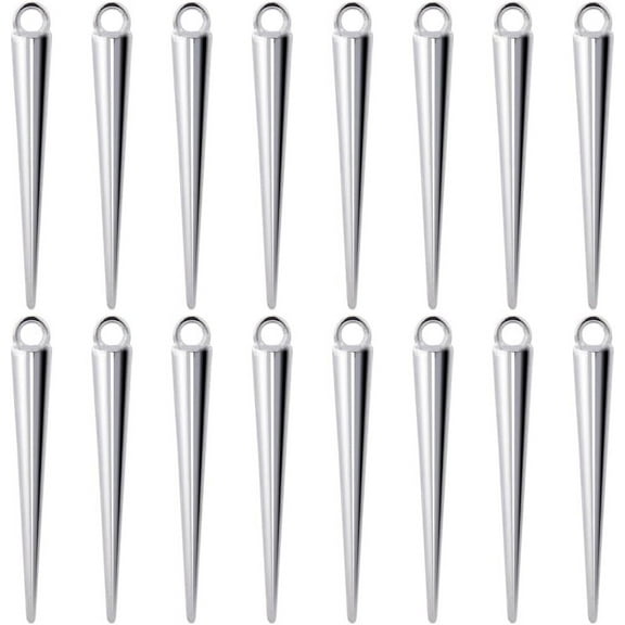 1 Box 50Pcs Charms Beads Cone Charms Silver Gothic Long Spikes Cones Tibetan Vintage Circular Goth Charm Bulk for DIY handcrafting