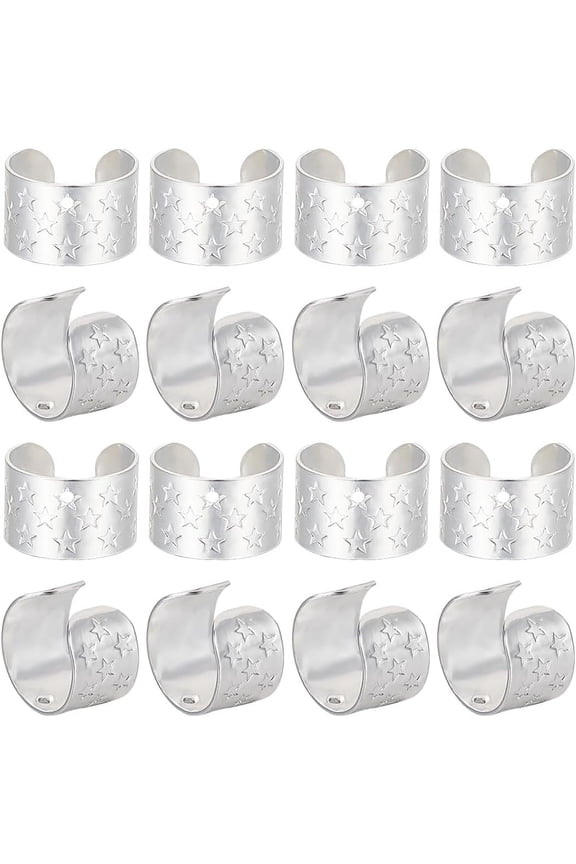 1 Box 50Pcs Ear Cuff Findings Sterling Silver Ear Clips Set with Hole 0.9mm Non Piercing Earrings for Earring Making Craft