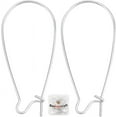 thumbnail image 1 of 1 Box 50Pcs Ear Wire Hooks Platinum Plated Brass Kidney Ear Wire Hoop Earring Findings for DIY Dangle Earring Making Beading Women, 1 of 9
