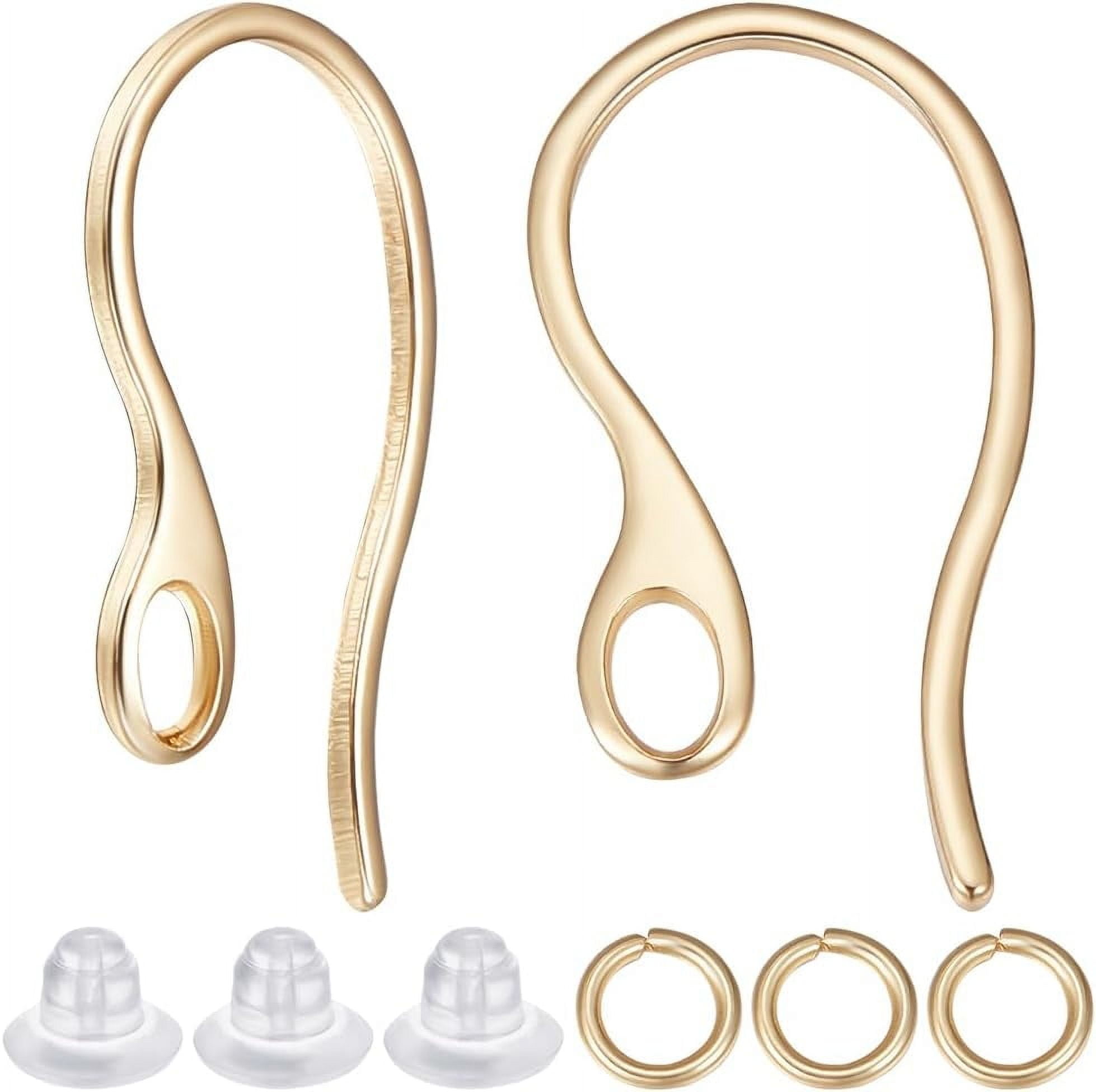 1 Box 50Pcs Ear Wires 18K Gold Plated Brass French Earring Hooks with — free download