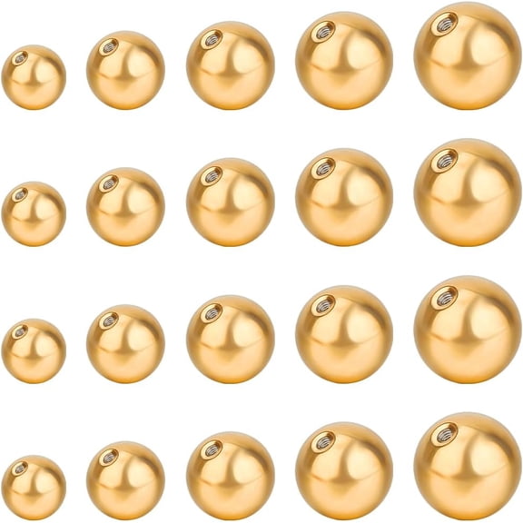1 Box 50Pcs Golden Earring Backs 304 Stainless Steel Round Screw Ball Backs Stoppers Post Studs for Jewelry Making Earring Piercing Supplies Findings 3/4/5/6/8mm
