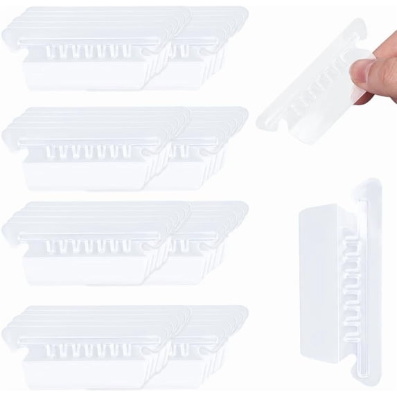 1 Box 50Pcs Hanging File Folder Tabs Plastic Clear Insert Labels Split File Organizer Inserts for Quick Identification Filing Cabinet Folders Labels Office School Supplies 3.15 x 8cm Clear
