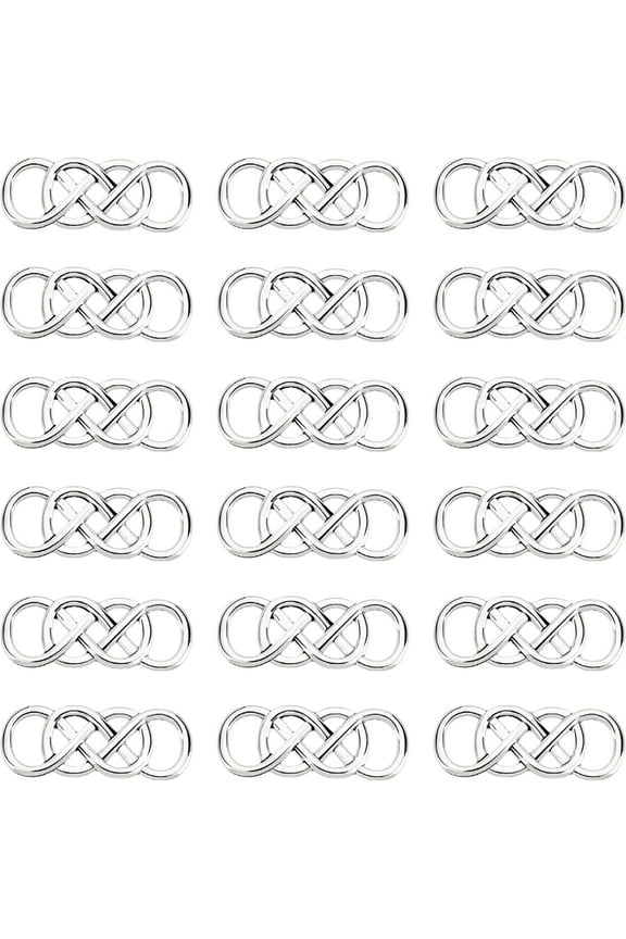 1 Box 50Pcs Infinity Charms Bulk Infinity Charm Silver Celtic Knot Charm Double Infinity Charm Number 8 Charm Love Lucky Link Connector Charms for Jewelry Making Charms DIY Craft Gifts for making