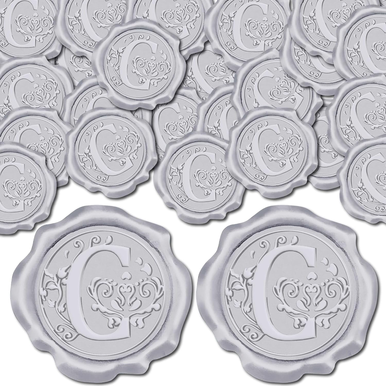 50pcs Handmade Wax Seal Stickers – Elegant Butterfly Design, Self-Adhesive For Invitations & Gifts (Gold)