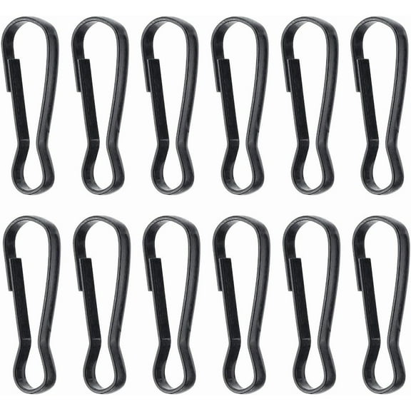 1 Box 50Pcs Metal Spring Hooks Black Lanyard Snap Clip Hooks 1.24 Inch Gourd Iron Push Gate Hanging Clasp Buckle Findings for Keychains ID Cards Purses Curtains Pet Tags Supplies DIY Making Black