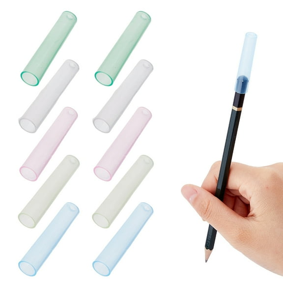 1 Box 50Pcs Plastic Pencil Cap Pencil Protection Cover Pencil Accessories Column Mixed Color 40x8mm 50pcs