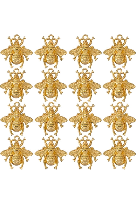 1 Box 50Pcs Small Bee Charms Honeybee Charms Bulk Cute Mini Insect Gold Hardworking Honey Bees Alloy Spring Charm for Jewelry Making Charms Supplies DIY Necklace Bracelet Earrings Handmade Golden
