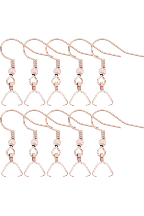 1 Box 50Pcs Stainless Steel Earring Hooks with Pendant Pinch Bails Ear Wire French Fish Hooks Buckle Pendant Clasp for DIY Jewelry Earring Making Crafts Findings