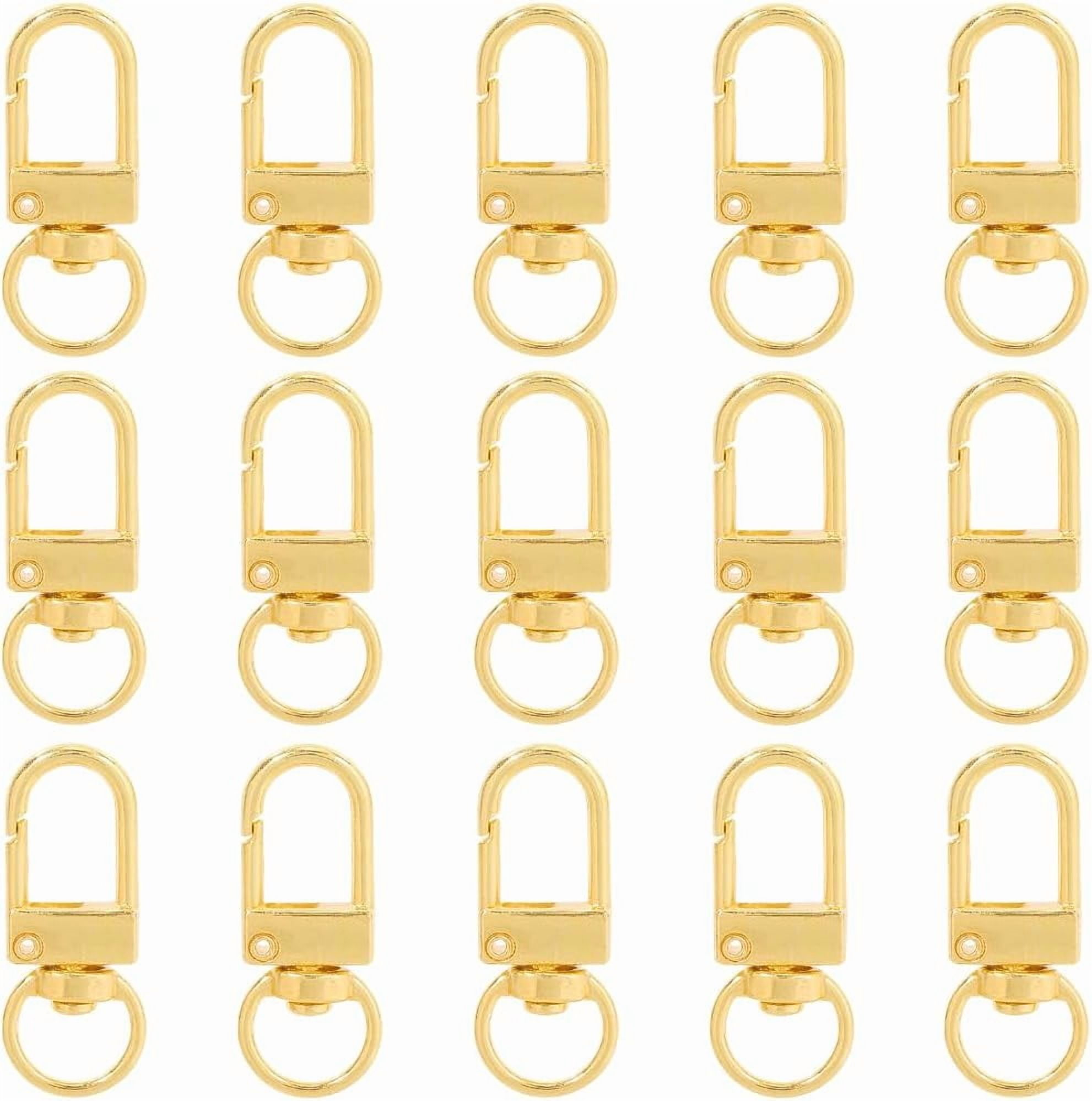 アクセサリー u 1 Box 50Pcs U Clasp Keychain Gold Swivel Clip Bulk Metal Alloy