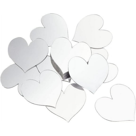1 Box 50pcs 2 Inch Mini Mirror Tiles Acrylic Heart Mirror Adhesive Small Square Mirror Mosaic Tiles Craft Mirror Tiles for DIY Crafts Home Wall Table Kitchen Bathroom Decoration for diy Silver