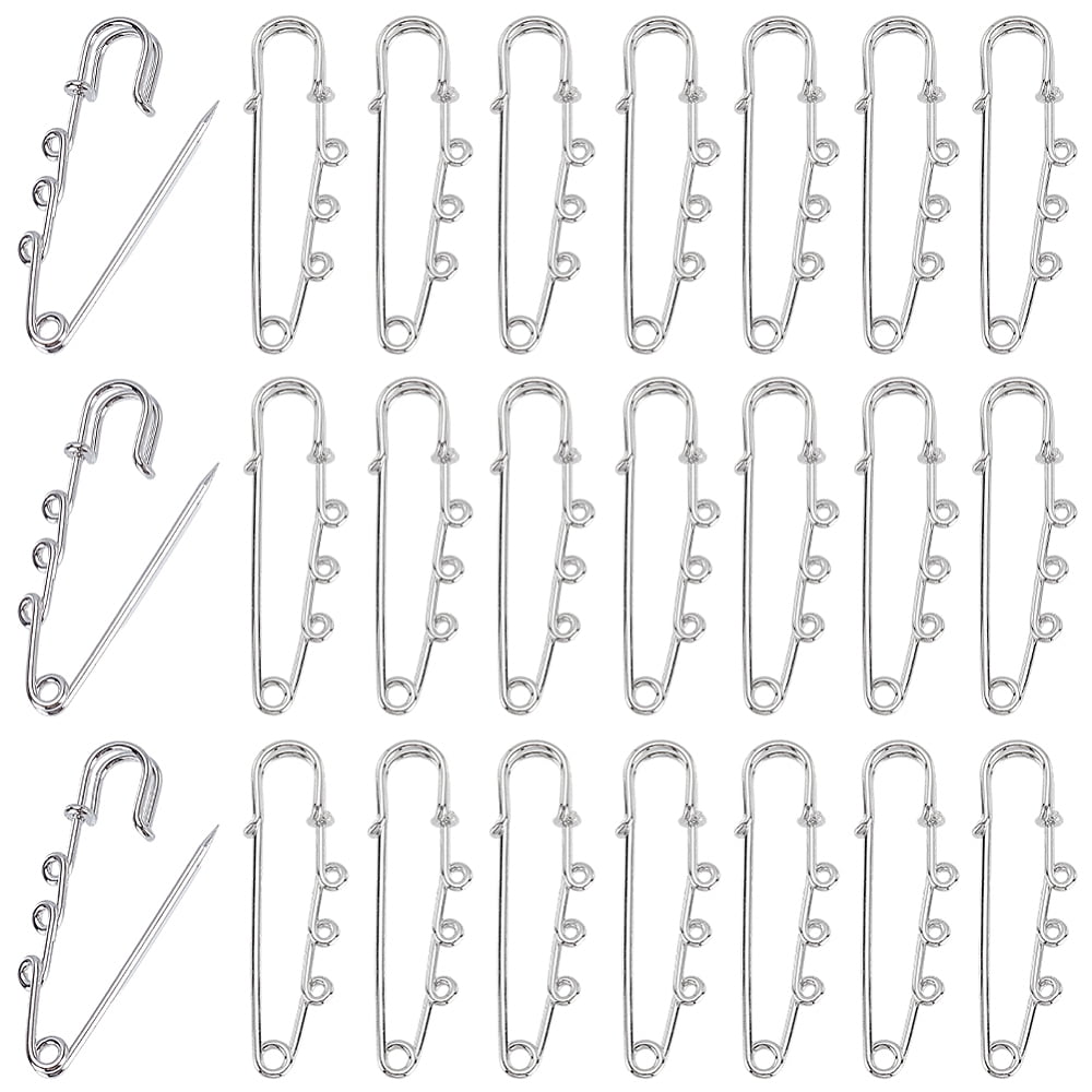 1 Box 50pcs 2 Inch Safety Pin Brooch Kit Brooch Safety Pins Silver ...