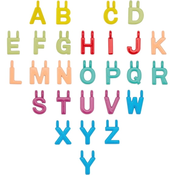 1 Box 52Pcs 26 Style Spray Painted Alloy Charms Cadmium Free Lead Free Letter Letter A~Z 13.5~14x3~11x1.5mm