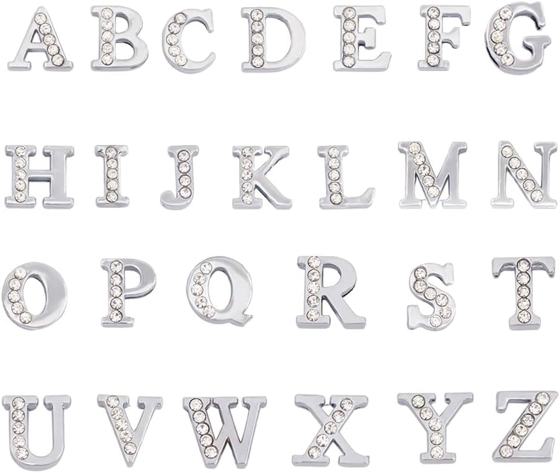 1 Box 52Pcs Letter Beads Silver Alphabet Letters Beads Alphabet Bead ...