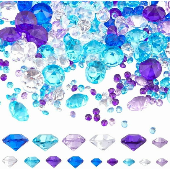 1 Box 5750Pcs 15 Styles Diamonds Fillers Acrylic Rhinestone Filler Bulk Assorted Rhinestones Diamond Gemstone Gems Diamond Vase Filler for DIY Table Decoration Jewelry Making Mixed Color